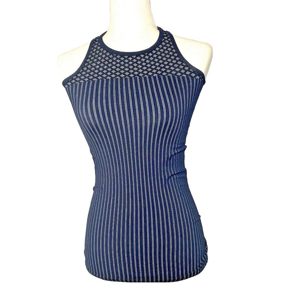 Athleta womens compression navy racerback tank sz XS super stretchy workout gym